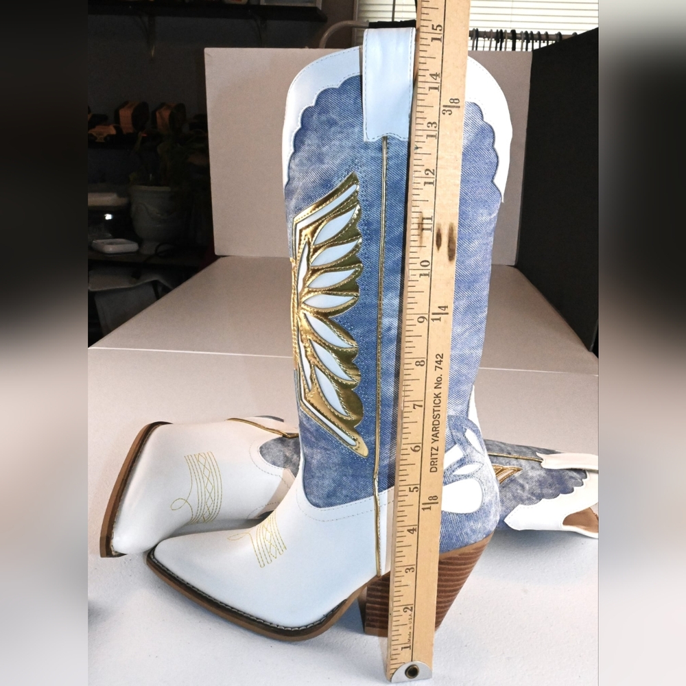 ARiderGirl Eagle Wing Lady's Size 6 Mid-Calf Boots Stacked Leather Heel Western. - Picture 14 of 16